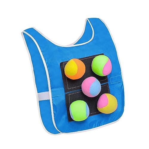 Dodgeball Game Set with Sticky Vest, Outdoor Sport Game, Throwing Balls Set, Toss Game for Camping Yard Outdoor Activity Indoor Lawn, Blue Adults