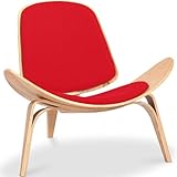 Rouge Iconik Interior Fauteuil Design - Fauteuil scandinave - Revêtement en Tissu - Lucy Rouge