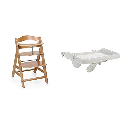 hauck Alpha+ Wooden Highchair - Natural + Alpha Tray