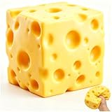 Audasi 10CM Squishy De Queso, Fidget De Queso Exprimible De Silicona Juguete Sensorial Juguete Sensorial de Goma Blanda con Forma de Cubo Gigante para Adultos y Niños Pequeño Regalo
