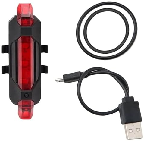 Feu Arrière Vélo LED Rechargeable USB - Clignotants, Stop, Alarme Antivol - Étanche (Noir)