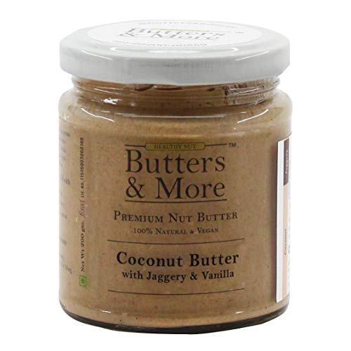 Image of Butters & More Vegan Coconut Butter With Natural Vanilla Extract & Palm Jaggery (200G). No Artificial Flavours.
