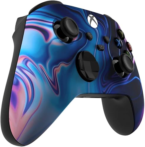 Image of Custom Controllerzz Wireless Controller for Microsoft Xbox Series X /S & Xbox One - Custom Soft Touch Feel - Custom Xbox Series X /S Controller (X /S Blue & Purple Swirl)