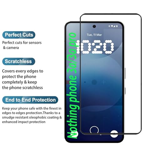 Image of Tempered Glass Screen Protector Compatible for Nothing Phone (3a) 5G | Front And Back Screen Guard With camera lens protector