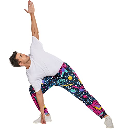 Men's Sweatpants 80S 90S Retro Workout Pants For Men Women Vintage Outfit Track Pants Sports For Sports Jogging Running (As1, Alpha, L, Regular, Regular, Black 80S, Large) #TOP4