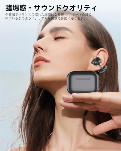 Bluetoothイヤホン ワイヤレスイヤホン 2つのシリコンマイク搭載 AIスマートENC通話 60時間音楽再生2026最新bluetooth 6.0 クリップイヤホン空気伝導耳挟み式オープンイヤー IPX7防水全帯域音質低遅延 ブルートゥースイヤホンWEB会議/運動/ゲーム/テレワーク/通学/通勤/スポーツ/音楽用 iPhone/Android対応
