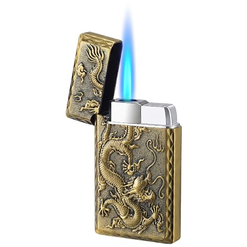 Encendedor a soplete Dragon Jet recargable bronce miniatura 1