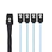 Cablecc Internes Mini-SAS SFF-8087Host auf 4 SATA 7-polige Target-Festplatte 6 Gbps Data Server Raid Kabel 50 cm