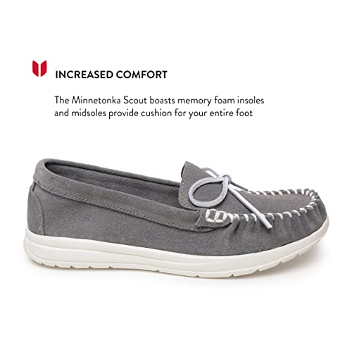 Image of Minnetonka Scout - Women's Suede Loafers Designed for Everyday Wear - Made with Soft Suede Leather, Memory Foam Insoles and Midsoles, and Rubber Outsoles