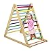GOPLUS Kletterdreieck mit Rutsche, Klappbare Hühnerleiter, Sprossenwand aus Holz, Indoor Spielplatz mit 60 kg Belastbar, mit Regenbogen-Stufen, für Kinder von 3 Jahre bis zu 6 Jahre