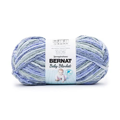 Image of Bernat Baby Blanket Lovely Blue Yarn of 300g /10.5oz - Polyester - 6 Super Bulky - 220 Yards - Knitting /Crochet (Pack of 24)