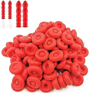 Image of 10Pcs Red Caulk Cap, Saver Cap for Sealing and Preserving Open Caulking Tube, Universal Fit Tube Latex Sealing Caps Adhesive Caulk