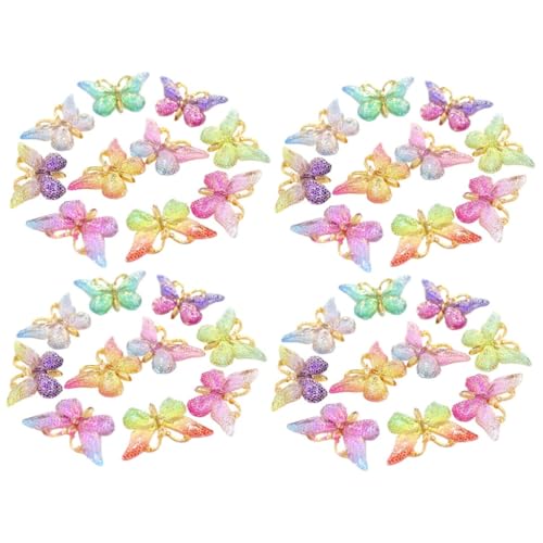 STOBOK 40pcs DIY Phone Case Decor Resin Butterflies Adornment Aesthetic Model for Suction Phone Case Random Color
