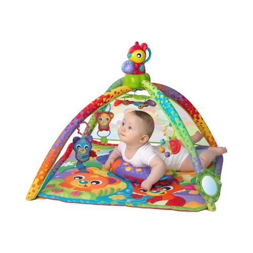 Playgro Manta de juegos con arco de los Animales del bosque con Proyector de luz nocturna y Música,...