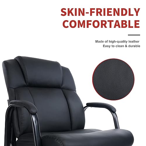 Image of CLATINA Heavy Duty Guest Chair with Padded Armrests, Executive Leather Soft Reception Chair 400lbs Capacity for Office Conference Waiting Meeting Room, Black (6 Pack)