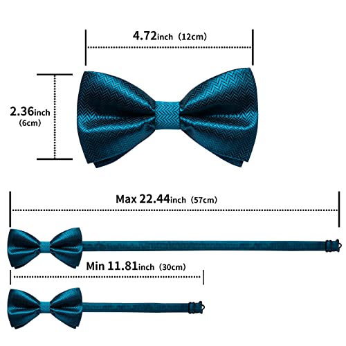 Image of DiBanGu Pre-Tied Bow Ties for Men Silk Adjustable Tuxedo Bowties Pocket Square Cufflinks Set with Lapel Pin Jacquard Woven