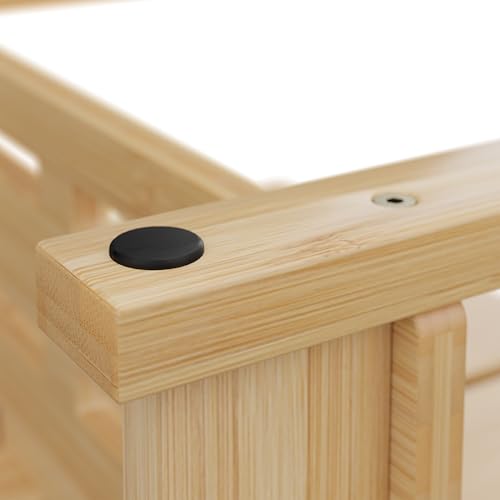 Relaxdays Futterstation Hund, höhenverstellbare Hundebar, HBT: 37x55x36 cm, Napfständer mit Silikonmatte, Bambus, Natur