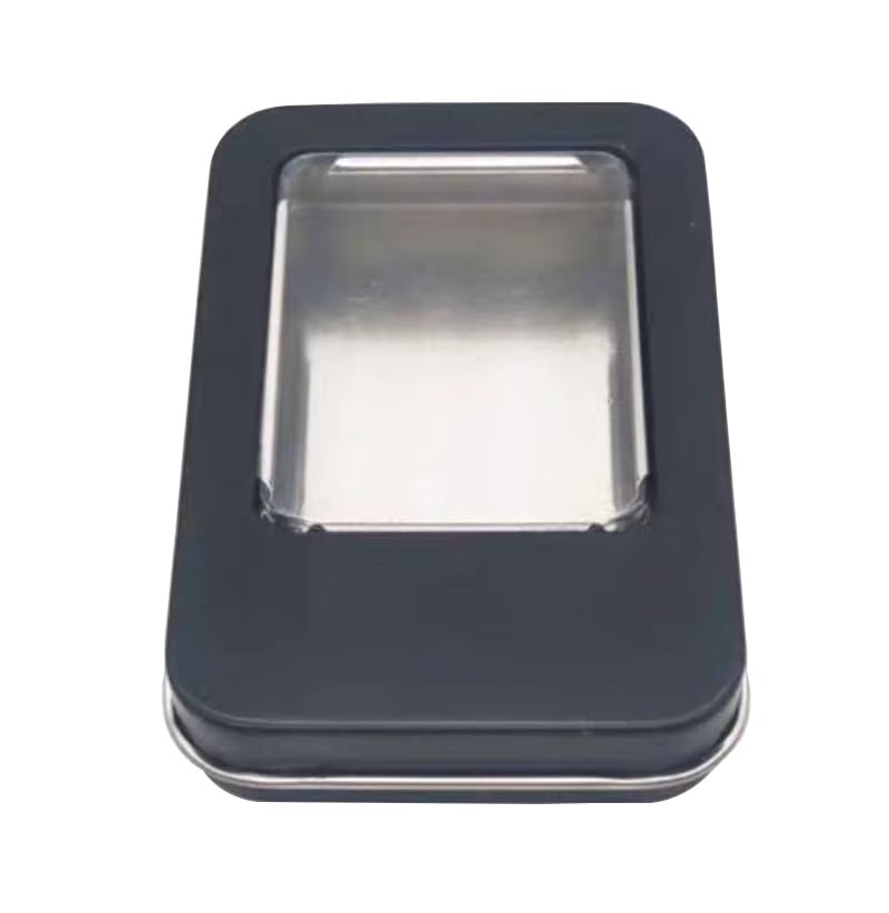 Image of Portable Universal Metal Storage Box, Mini Rectangular Empty Metal Tin with Lid for Storing Candy Jewelry Crafts (Greener+Black)