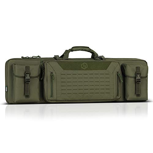 Savior Equipment Urban Warfare Tactical Double Long Gun Bag Case Backpack w/Pistol Handgun Case,42 Inch Olive Drab Green