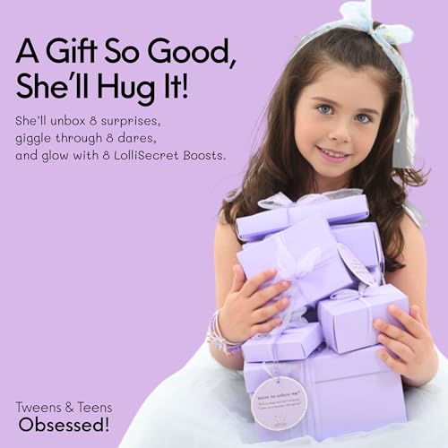 Image of HAPPY LOLLI LolliBox Birthday Gift Set for Tween & Teen Girls Ages 8-15, Ready to Gift, 8 Individually Wrapped Gifts