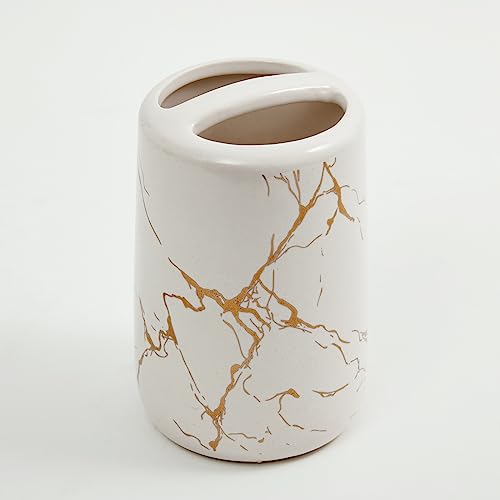 Image of Home Centre Aubree Vince Ceramic Tooth Brush Holder, White