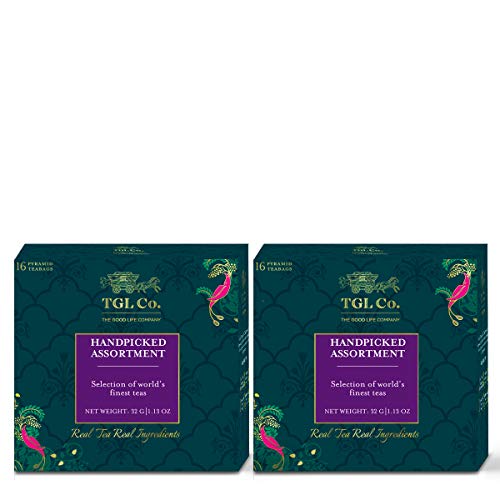 Image of TGL Co. The Good Life Company Handpick Assortment Green Tea Sampler Box, 32 Tea Bags, 296 Gram