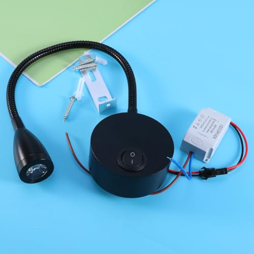Lámpara de pared de aluminio Outanaya negra con foco flexible LED de 3w resistente para interiores 5