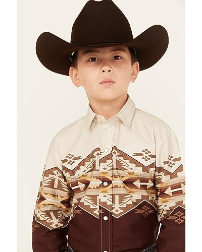 BOYS LONG SLEEVE SNAP ARIZONA AZTEC BORDER WESTERN SHIRT2