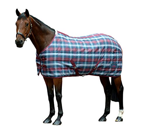 Saxon. Pp Stable Standard Neck Medium II Dark Blue/Claret/Blue Plaid 75\"