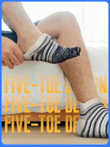 6 Pairs Women Toe Socks Cotton Breathable Ankle Five Toe Socks for Men Women Athletic Running4