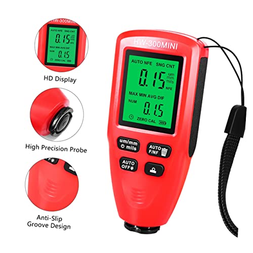 Calibrador Digital GLEAVI de profundidad de pintura para automóvil, compacto, ligero, para medición no destructiva del grosor del recubrimiento con pantalla LCD precisa miniatura 5