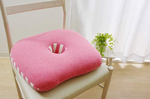 イケヒコ クッション 低反発 快適フィット マイクロファイバー 無地 ピンク 約40×37cm 9294099