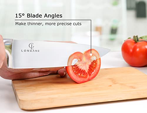 Longang 8 Inch Chef Knife Kitchen Utility Knife, German High Carbon Stainless Steel Professional Meat Knife With Gift Box For Family & Restaurant #TOP2