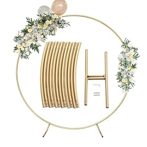 Round Golden Metal Balloon Arch Kit...