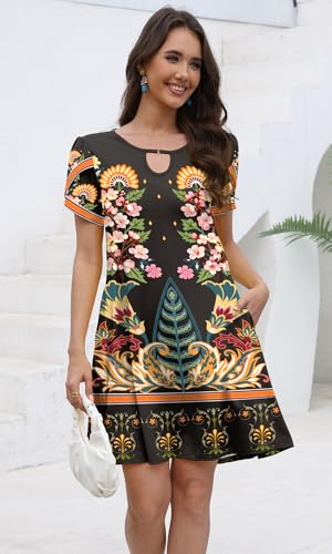 Image of COSSEN Women's Summer Casual Tshirt Dress Crew Neck