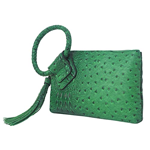Image of NGIL Faux Leather Mini Wristlet Purse | Women's Handbag, Fashion Wristlet Wallet, Compact Everyday Purse with Fringe Tassel