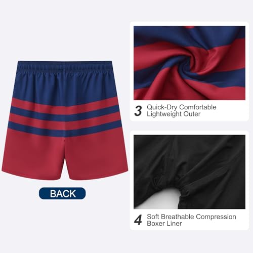 Image of HODOSPORTS Mens 7 inch Swim Trunks with Compression Liner S-6XL Quick Dry Swimming Shorts Zipper Pockets Swimsuits