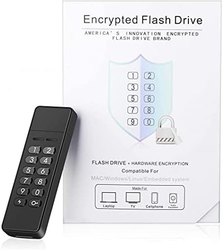 Encrypted USB Drive, INNÔPLUS Secure Flash Drive 256-bit 32 GB, U Disk USB 2.0, Hardware Password Memory Stick for Personal Protection, Aluminum Shell with FIPS Validated, Military Encryption Keypad