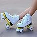 Ugboiu Roller Skates for Women and Men, Derby Skates with 4 Shiny Wheel, Classic Double-Row Roller Skates for Indoor and Outdoor