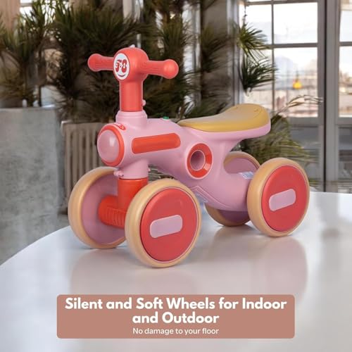 Image of Little Glide Ride on Balance Bike for 1-3 Years | Musical Ride-On Toy with LED Lights | Safe, Sturdy & Fun Indoor Toy| Suitable for Boys & Girls | Max Weight 20 Kg (KB-065-Red)