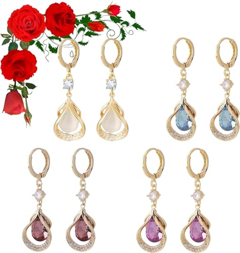 AILYFIRMO Lymph Flow Magnetogen Earrings,Lymphatic Earrings for Women, ymphvity Drainage Acupuncture Slimming Hoop Earrings (4 Pairs)