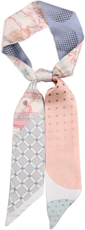 JERLA 100% Mulberry silk Scarf Bag scarf Head Hair Ribbon Handbag Handle wrap Tie Bundle Scarf Neckerchief Scarf for women - Image 5