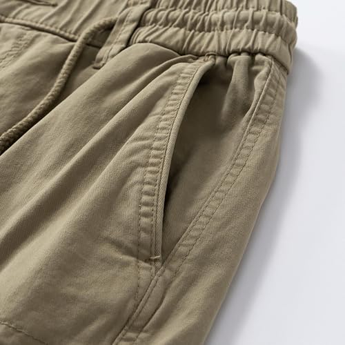 Men's Cargo Pants Casual Drawstring Elastic Waisted Outdoor Trousers with Multi Pocket 5