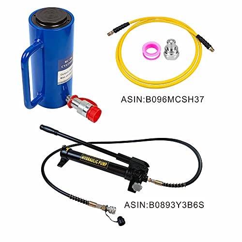 Image of AMZCNC 20 tons 6 inch Stroke Hydraulic Cylinder with Lock Nut Lifting Jack Ram Hydraulic Cylinder Ram Single Acting 6 inch Inch Stroke