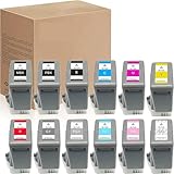 Compatible avec les cartouches de la série PFI-1000, chaque jeu comprend les douze couleurs requises for l'impression photo et beaux-arts à spectre complet.