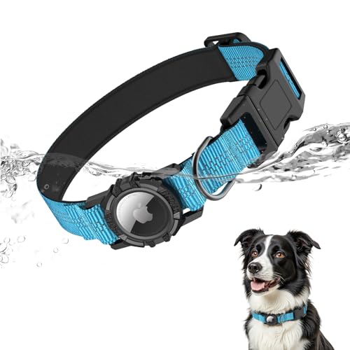 IP68 Waterproof AirTag Dog Collar – Heavy Duty Reflective Padded ...
