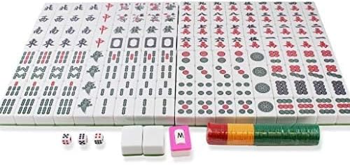 Complete Chinese Filipino Mahjong Set, 144 Tiles, Dice, Chips, Wind Indicator, English Instructions (Box Green) image 2