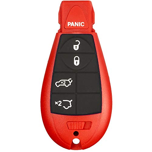1 New Red Keyless Entry Remote Start Car 5 Button Key Fob M3N5WY783X IYZ-C01C For Jeep Grand Cherokee and Commander - CASE/SHELL ONLY (No Electronics)