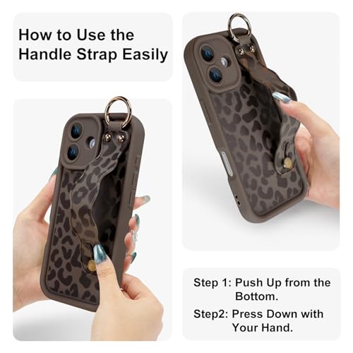 Jefonha Cute for iPhone 17 Case with Strap Stand, Brown Leopard by Jefonha - Used condition - Image 3