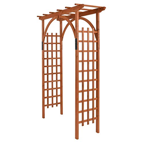 Lakbi Premium Outdoor Wooden Cedar Arbor Arch Pergola Trellis Garden Yard Lattice-Climbing Support- Arch-Arch Way-Tree Trellis-Gardening Trellis-Lawn Arch- Archway- Trellis - Thumbnail 7